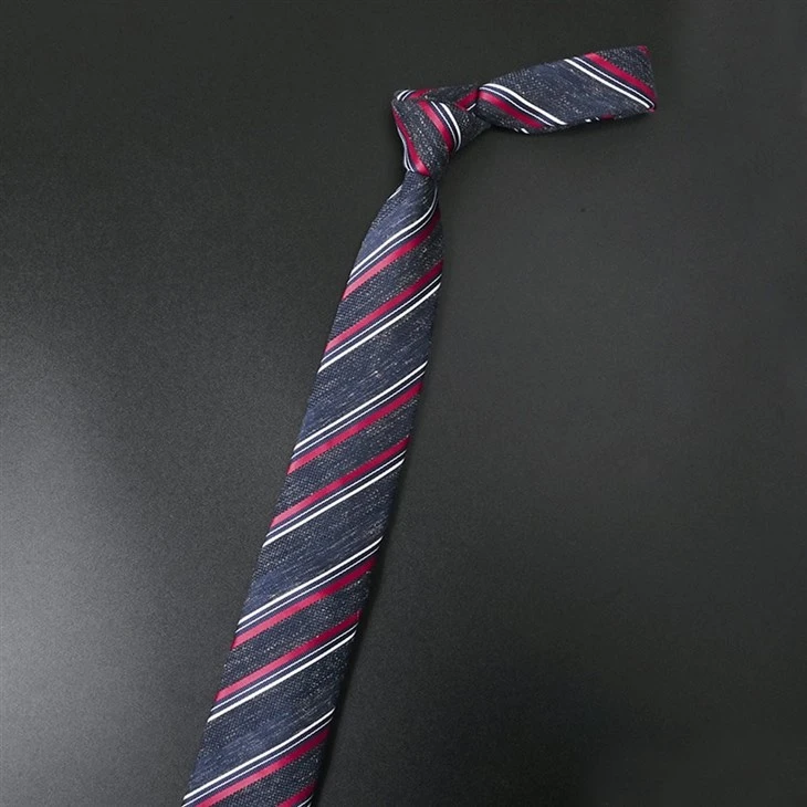 YiLi Striped Linen Tie: Custom Elegance For Men